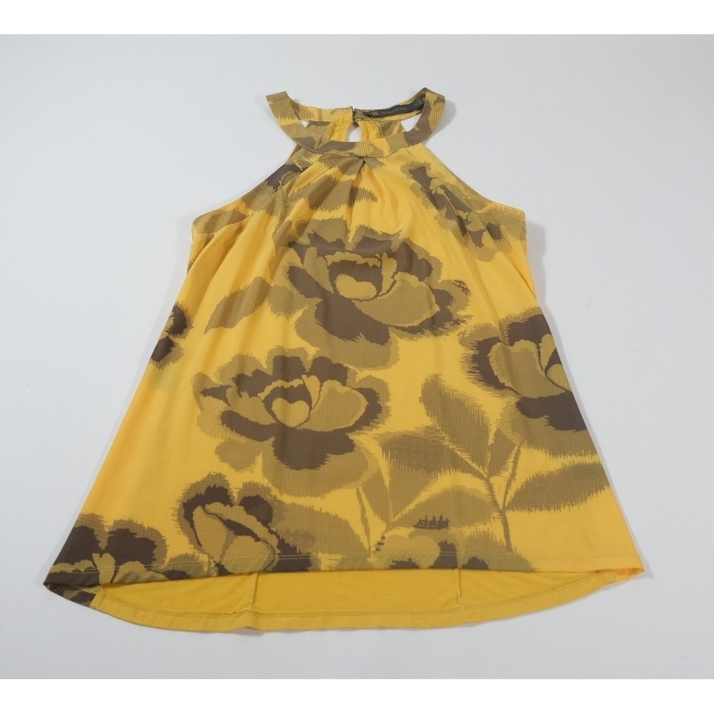Outback Red Top Women XS Yellow Floral Halter Neck Sleeveless A-Line Blouse‎